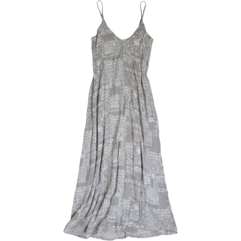 Style Rack Design in LA Paisley Floral Patchwork Midi Dress Neutral Medium NWT